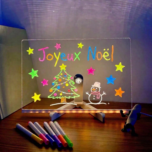 L'Ardoise Lumizou : planche lumineuse avec un dessin Joyeux Noël